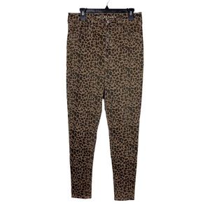 American Eagle Curvy Super Hi-Rise Jegging Leopard Print Jeans Size 12 Long
